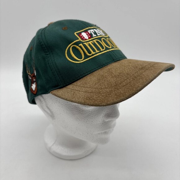 Vintage TNN Outdoors Hat Cap Snapback Nashville Suede Brim & Green Embroidered - Picture 3 of 7